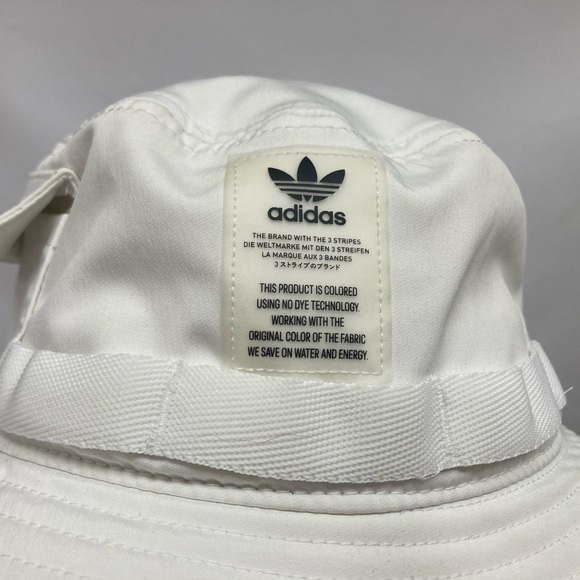 Adidas White Boonie Bucket Sun Hat W Pocket Adjustable Chin Strap Unisex OSFA - Picture 2 of 11